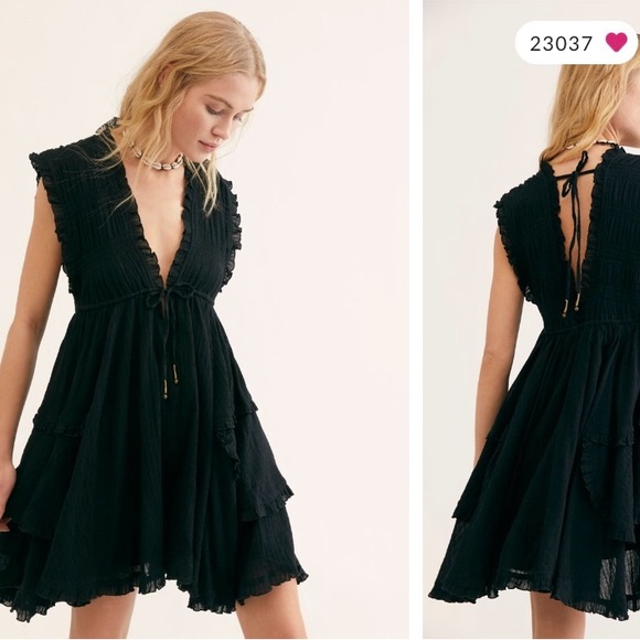 Free People Black Tunic Dress - Picture 2 of 6